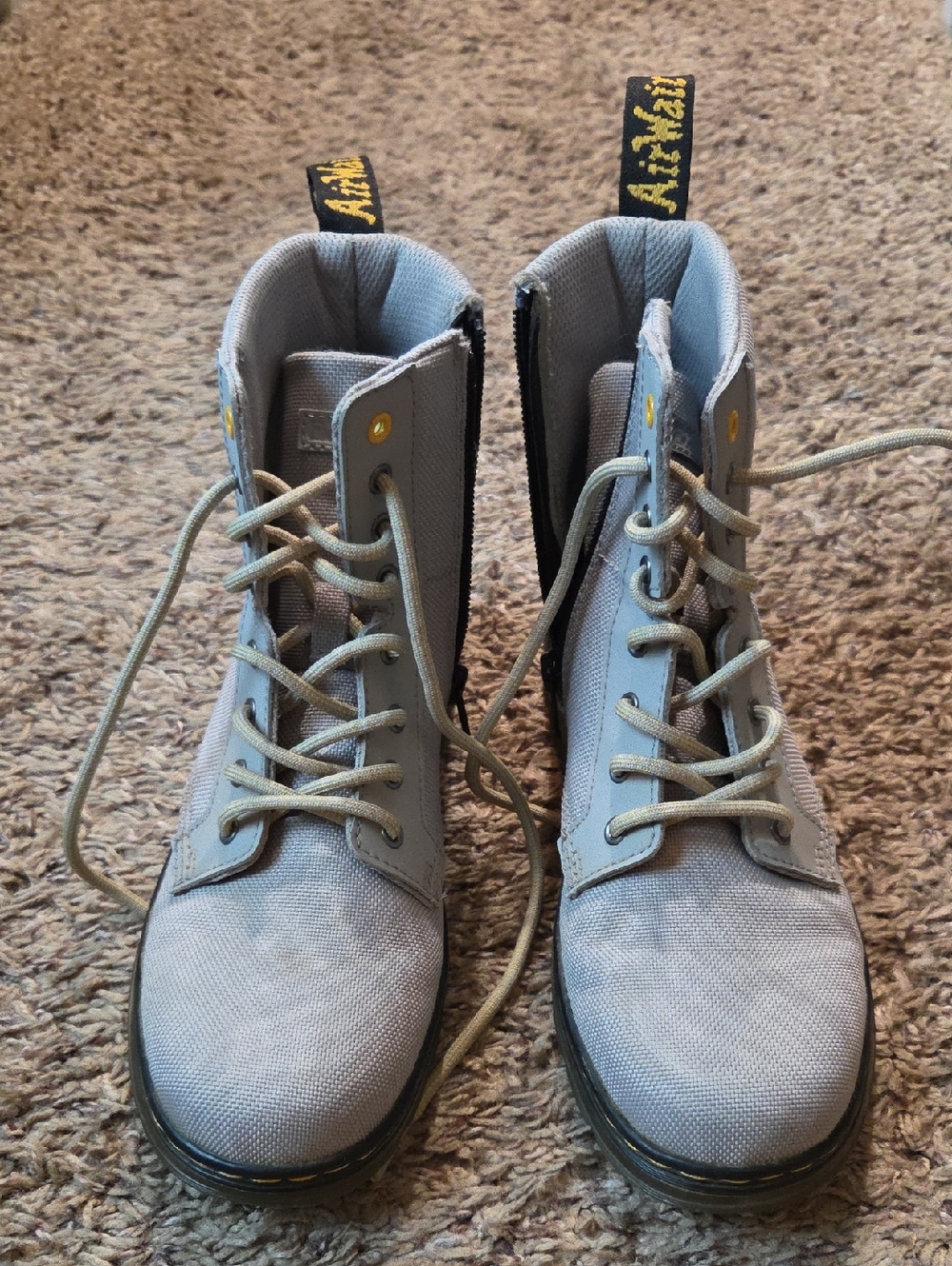 Dr. Martens Light Gray Canvas With Zip Sides